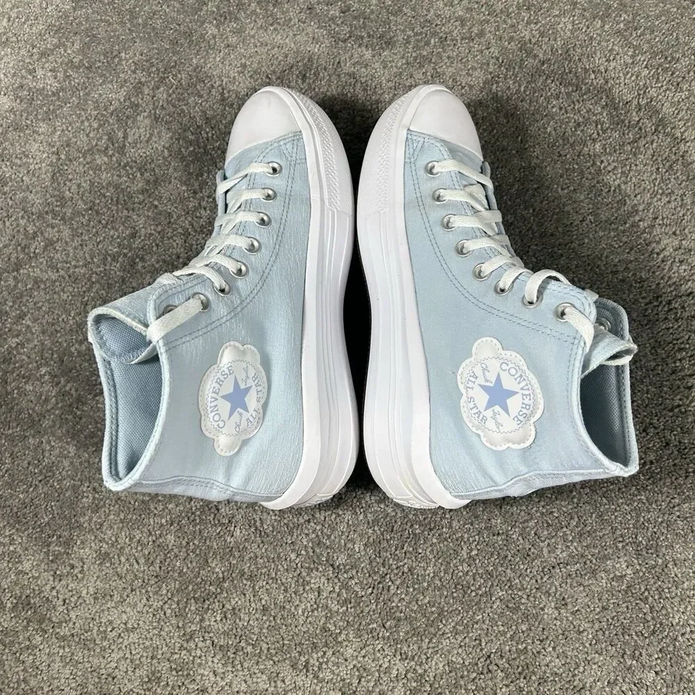 Converse Chuck Taylor All Star Move Hi A03015C Kid's Size 7 Blue Platform Shoes
